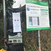 The broken parking machine in the Bath Road car park, Chippenham