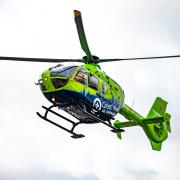 A Melksham woman was taken to hospital via air ambulance