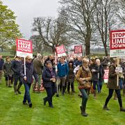 Around 150 people came together to support the Stop Lime Down Solar Park campaign on Thursday
