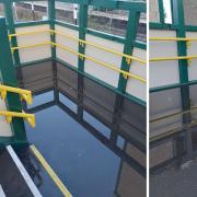 The flooded footbridge in Chippenham
