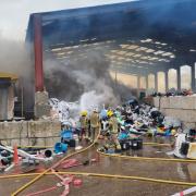 Fire crews tackle a blaze at a Wiltshire recycling centre