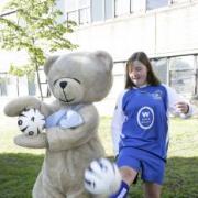 Tamsin with NICU mascot Big Ted
