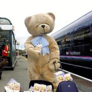 The teddies stop off at Chippenham Station