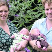 Catherine and James Armstrong with twins Jocelyn and Edward shortly after they were born.