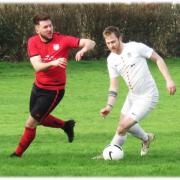 Action from the match between FC Lacock (white) and Semington in the Chippenham & District Sunday League. PICTURE: CADER ESOOF