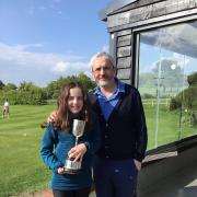 Nick and Gemma Phillips won the Adult and Junior Open at North Wilts Golf Club