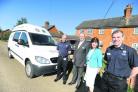 Rob Buckland, John Thomson, Maggie Rae and John Popowicz with the new Wiltshire Council and Wiltshire Fire Service van promoting fire safety advice