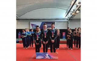 Wiltshire School of Gymnastics celebrate bronze at the British Gymnastics Team Gym Championships Final in Sheffield