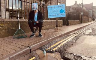 Campaigners go pothole fishing in Malmesbury