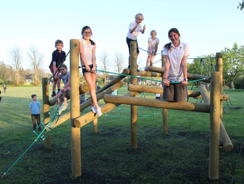 Wilcot children celebrate their new play area 