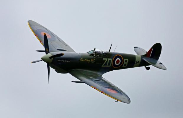 The Wiltshire Gazette and Herald: A Spitfire takes to the skies over Biggin Hill Airfield in Kent to commemorate the 75th anniversary of the Hardest Day.  Picture: Gareth Fuller/PA