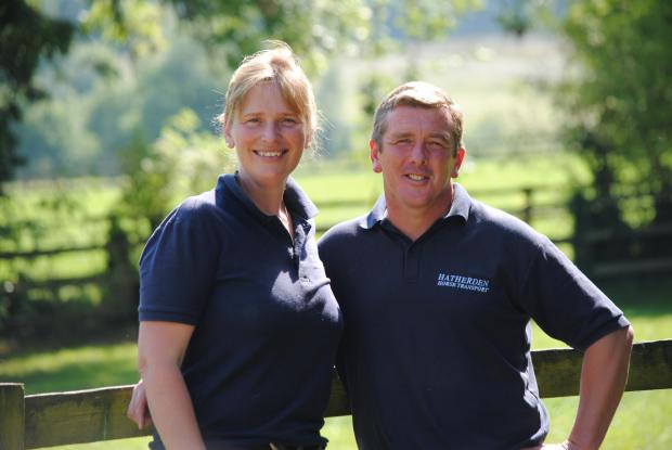 The Wiltshire Gazette and Herald: Emma Lavelle and husband Barry at their stables near Marlborough.