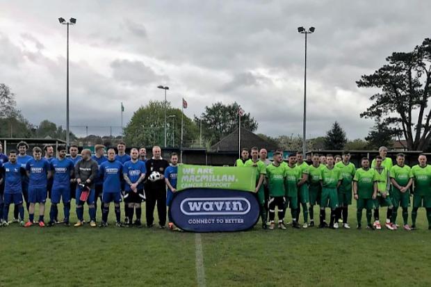 Footballers from Wavin raised over £1,000 for Macmillan with a special charity football match held at Chippenham Town FC