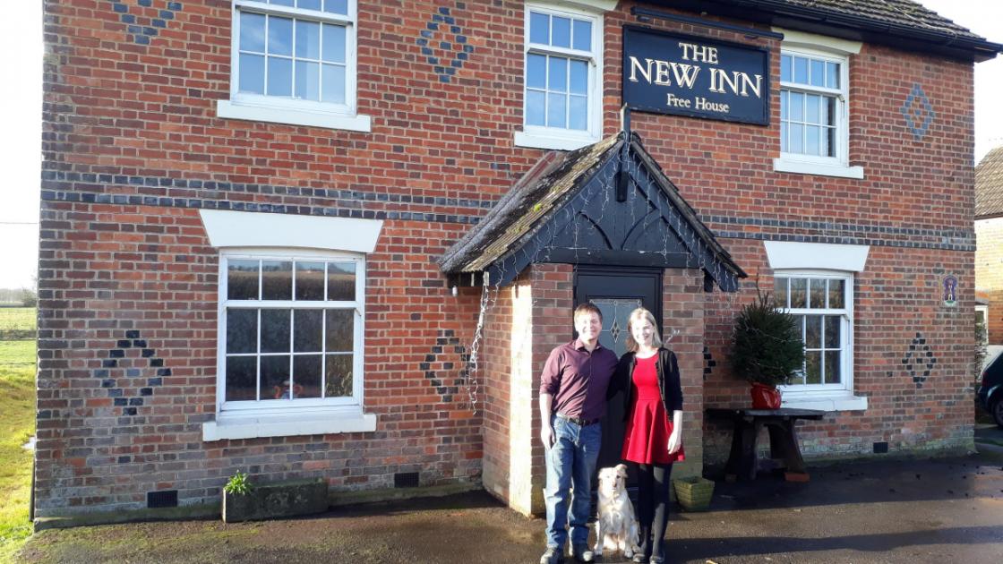 Bucking the trend: young couple open a pub at Winterbourne Monkton near Avebury in Wiltshire 
